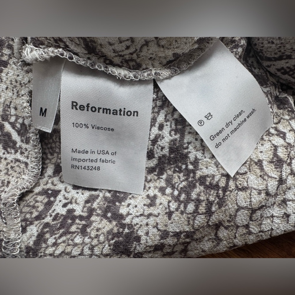 Reformation Langley Python Wrap Top Size Medium - image 6